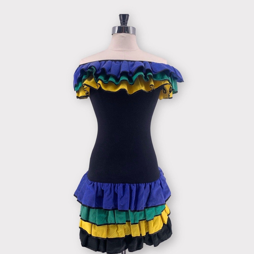 VTG 90s Barboglio Christina Jan Party Dress Silk Ruffles Flamenco Size 2
